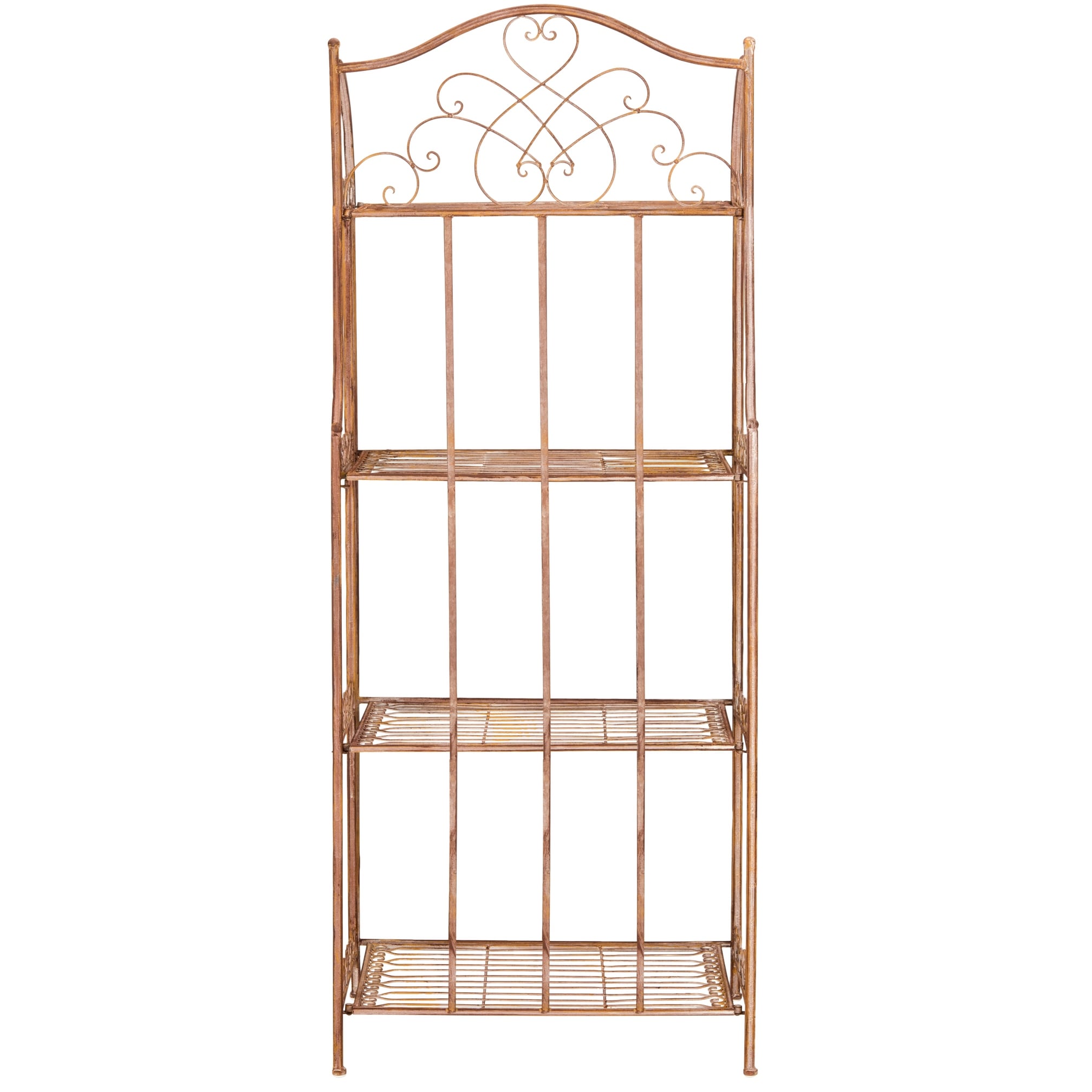 SAFAVIEH Bryn Victorian Wrought Iron 4-Tier Outdoor Bakers Rack - 25 In. W x 15 In. D x 63 In. H - 25W x 15D x 63H