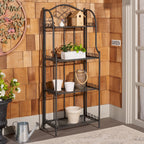 SAFAVIEH Bryn Victorian Wrought Iron 4-Tier Outdoor Bakers Rack - 25 In. W x 15 In. D x 63 In. H - 25W x 15D x 63H