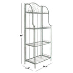 SAFAVIEH Bryn Victorian Wrought Iron 4-Tier Outdoor Bakers Rack - 25 In. W x 15 In. D x 63 In. H - 25W x 15D x 63H