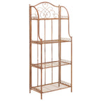 SAFAVIEH Bryn Victorian Wrought Iron 4-Tier Outdoor Bakers Rack - 25 In. W x 15 In. D x 63 In. H - 25W x 15D x 63H