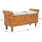 SAFAVIEH Danna Brown Bench - 43.9 x 14.8 x 21.1 - 44W x 15D x 21H