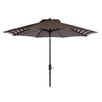 SAFAVIEH Hadire Inside Out Striped 9 Ft Crank Outdoor Umbrella