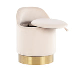 Silver Orchid Corday Swivel Velvet Vanity Stool