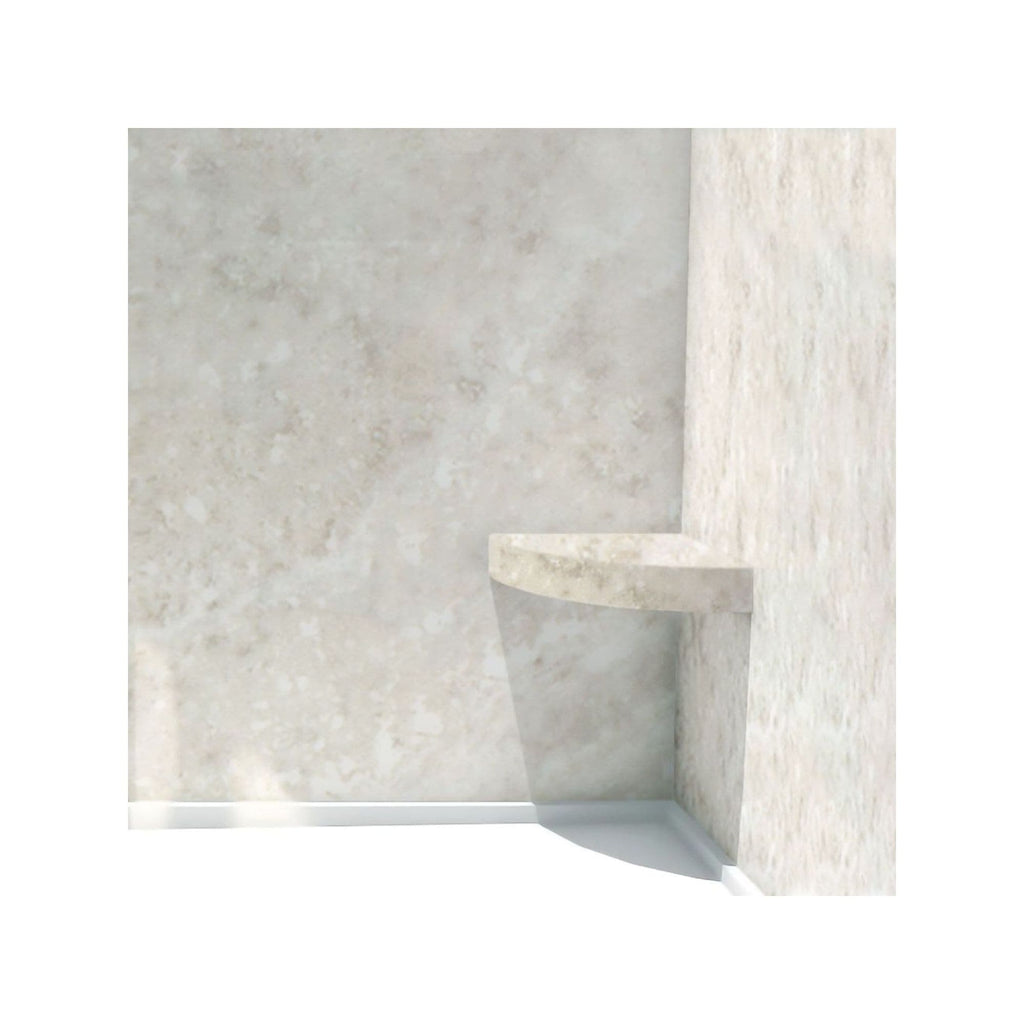 Transolid Studio 14-In X 14-In Solid Surface Wall-Mount Corner Shower Seat - 14.5 x 14.25 x 3