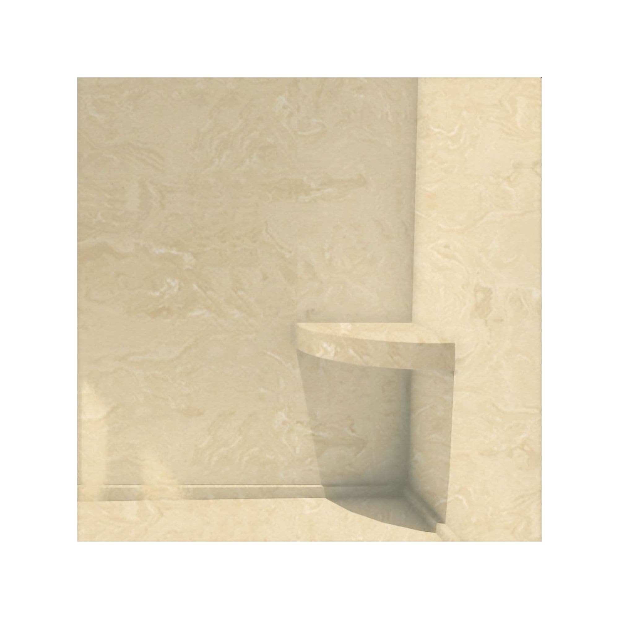 Transolid Studio 14-In X 14-In Solid Surface Wall-Mount Corner Shower Seat - 14.5 x 14.25 x 3