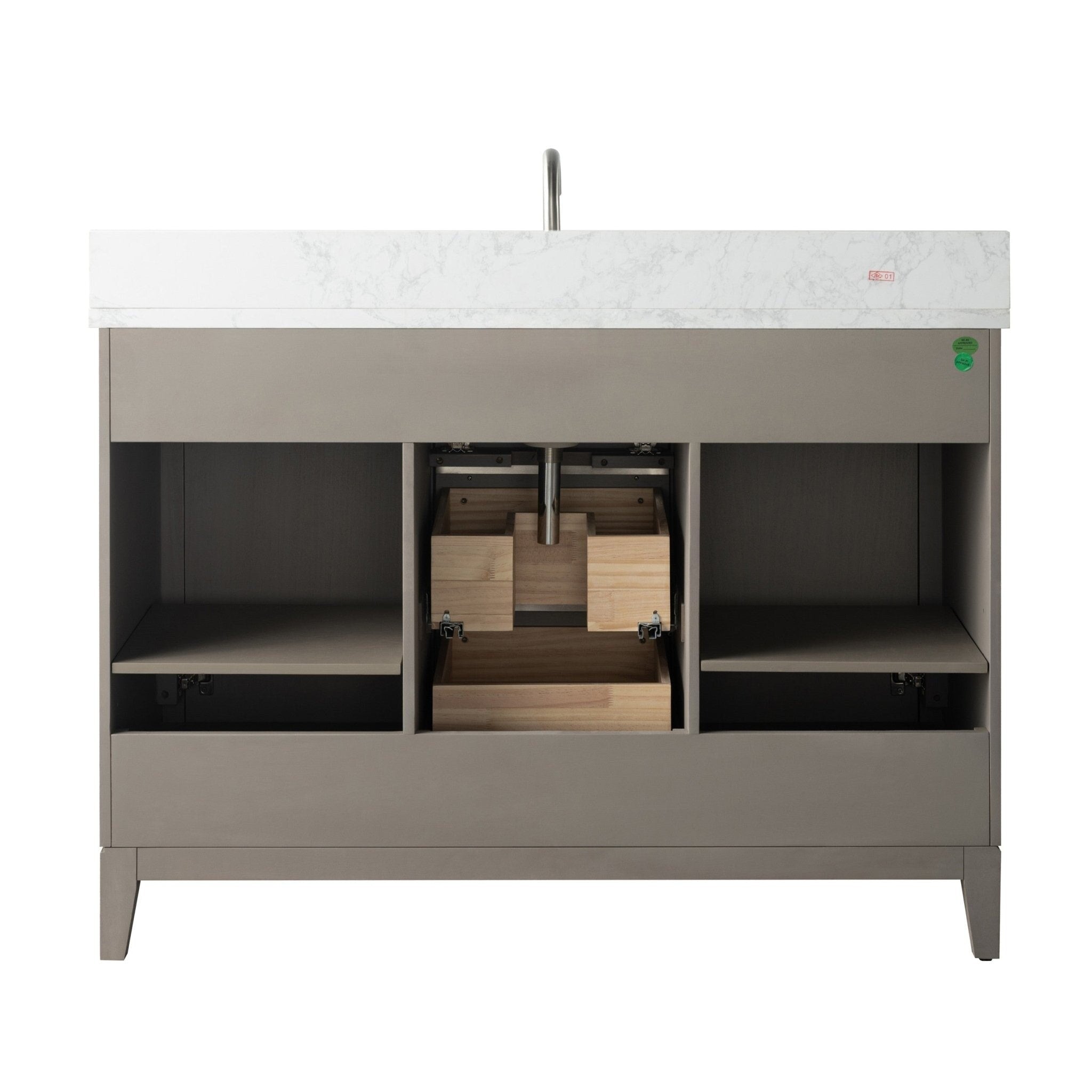 Vanity Art Bathroom Vanity with Ceramic Sink and Engineered Marble Top