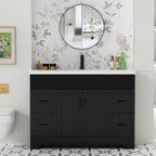 Wavy Line 30/36/48 Bathroom Vanity Set with Sink & Faucet