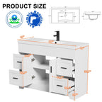 Wavy Line 30/36/48 Bathroom Vanity Set with Sink & Faucet