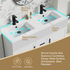 Wavy Line 30/36/48 Bathroom Vanity Set with Sink & Faucet