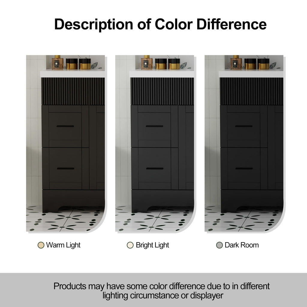 Wavy Line 30/36/48 Bathroom Vanity Set with Sink & Faucet