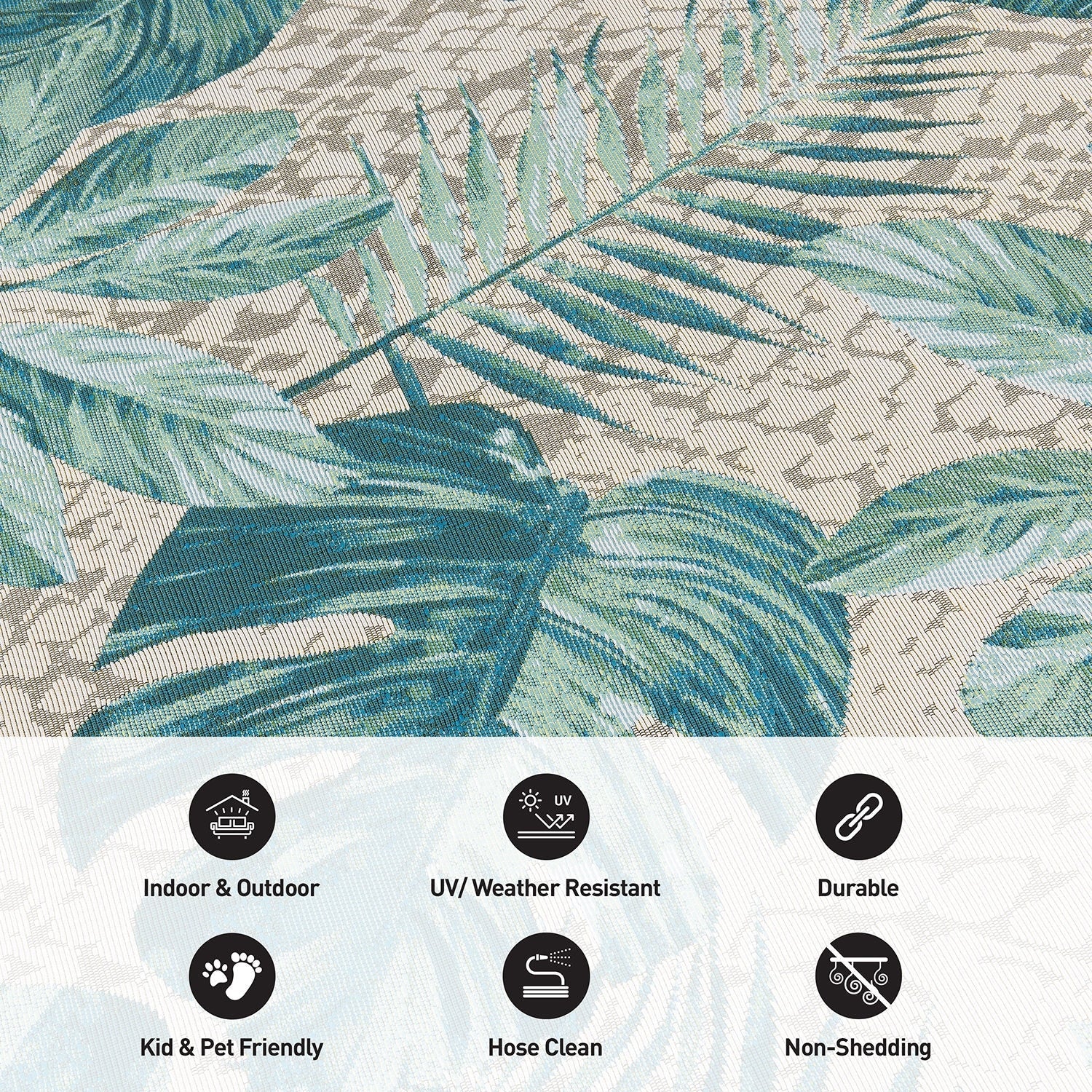 World Rug Gallery Contemporary Tropical Floral Indoor/Outdoor Area Rug