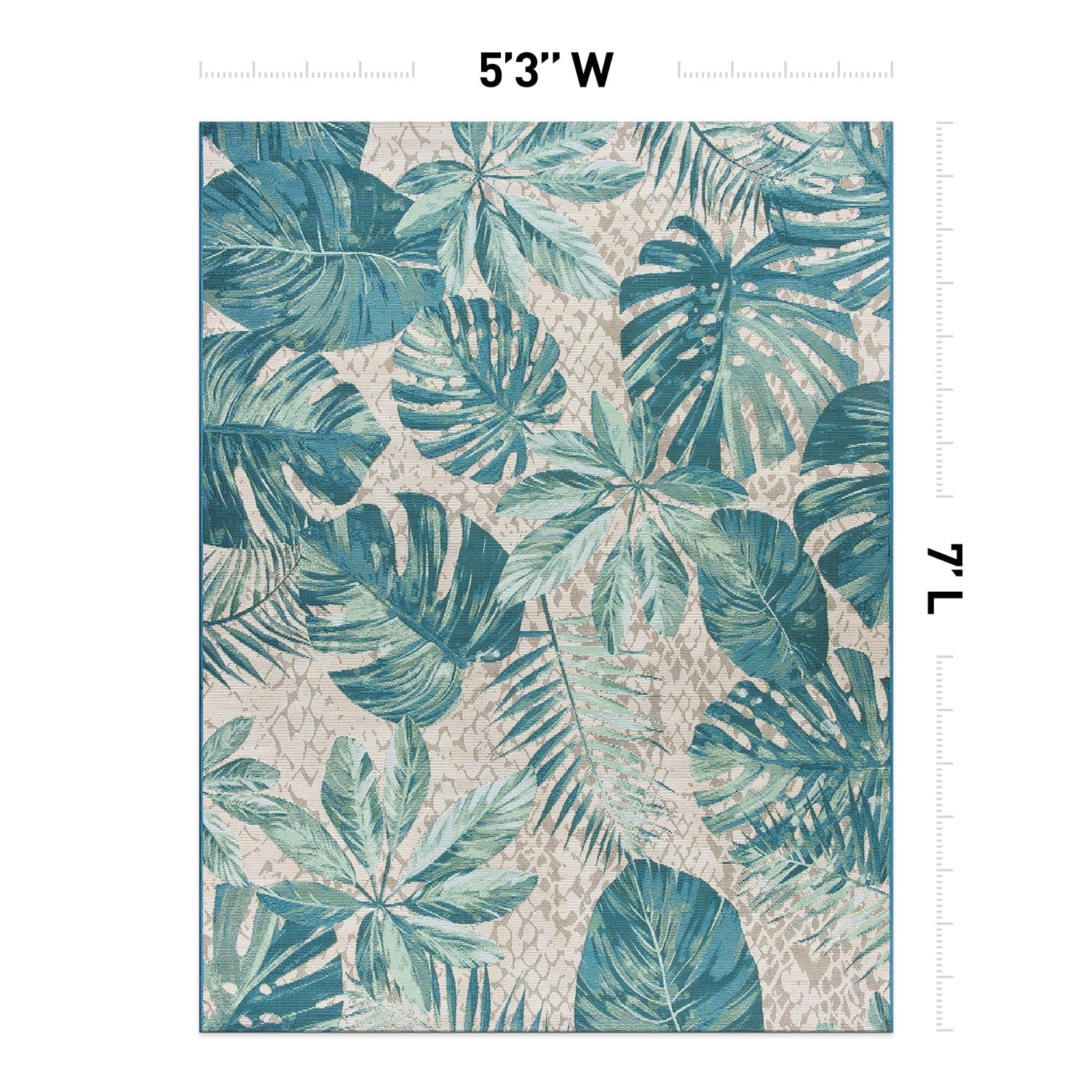 World Rug Gallery Contemporary Tropical Floral Indoor/Outdoor Area Rug